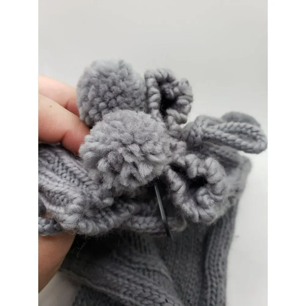 Covington‎ NWT Sears Slippers Socks Grey Gray Knit Winter Socks with Grippers